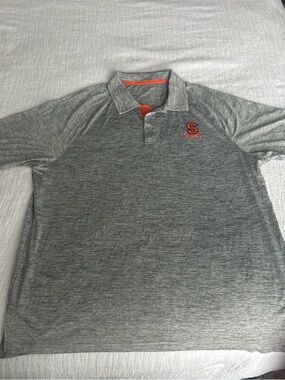 Colosseum Gray Heather Polo with Orange Trim and 'S' Logo
